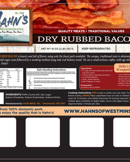 Dry Rubbed Bacon – 16 oz.